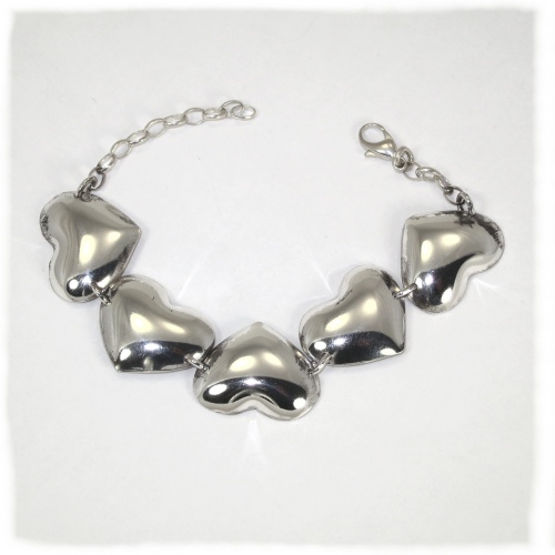 Sterling silver hearts bracelet